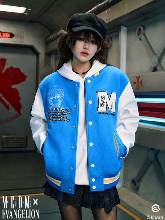 MEDM x EVA Unit-00, Unit-01, Mark.06 Leather Varsity Jacket | Face 3 Face