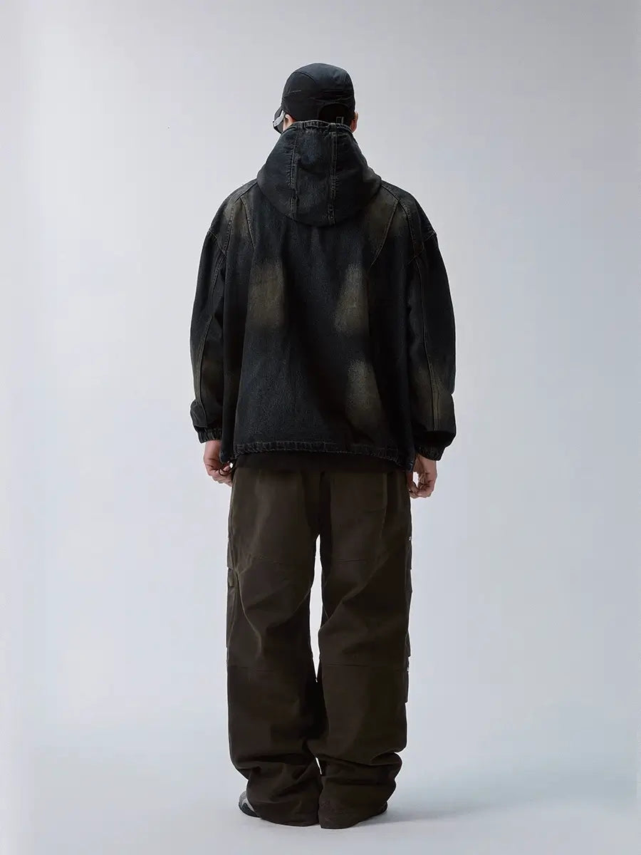 F2CE Reworked Patch Hooded Denim Jacket | Face 3 Face