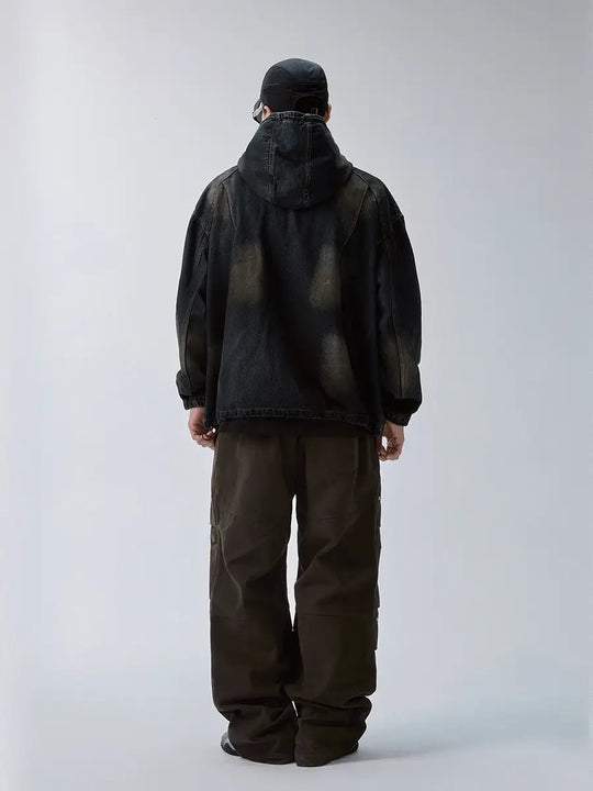 F2CE Reworked Patch Hooded Denim Jacket | Face 3 Face