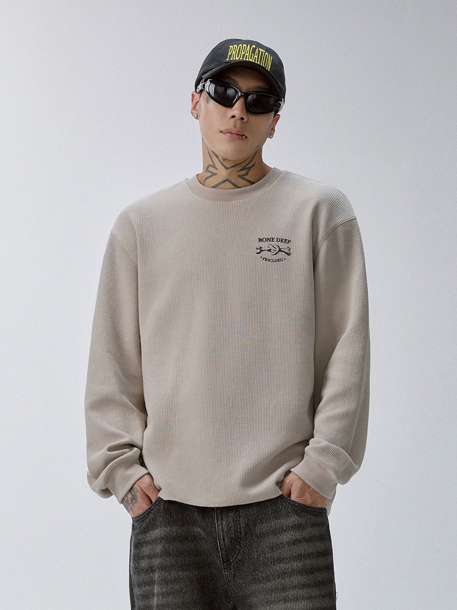 F2CE Bone Print Waffle Long Sleeve Tee | Face 3 Face
