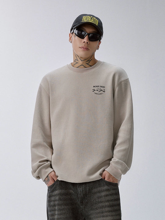 F2CE Bone Print Waffle Long Sleeve Tee | Face 3 Face