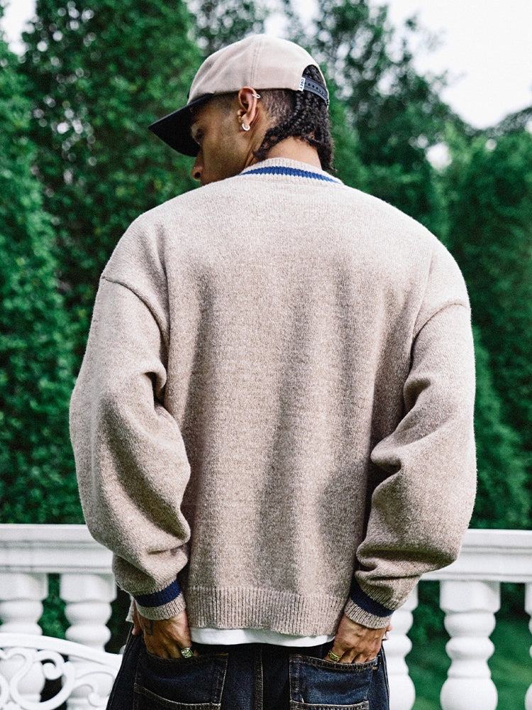 Remedy Embroidered V Neck Knit Sweater | Face 3 Face