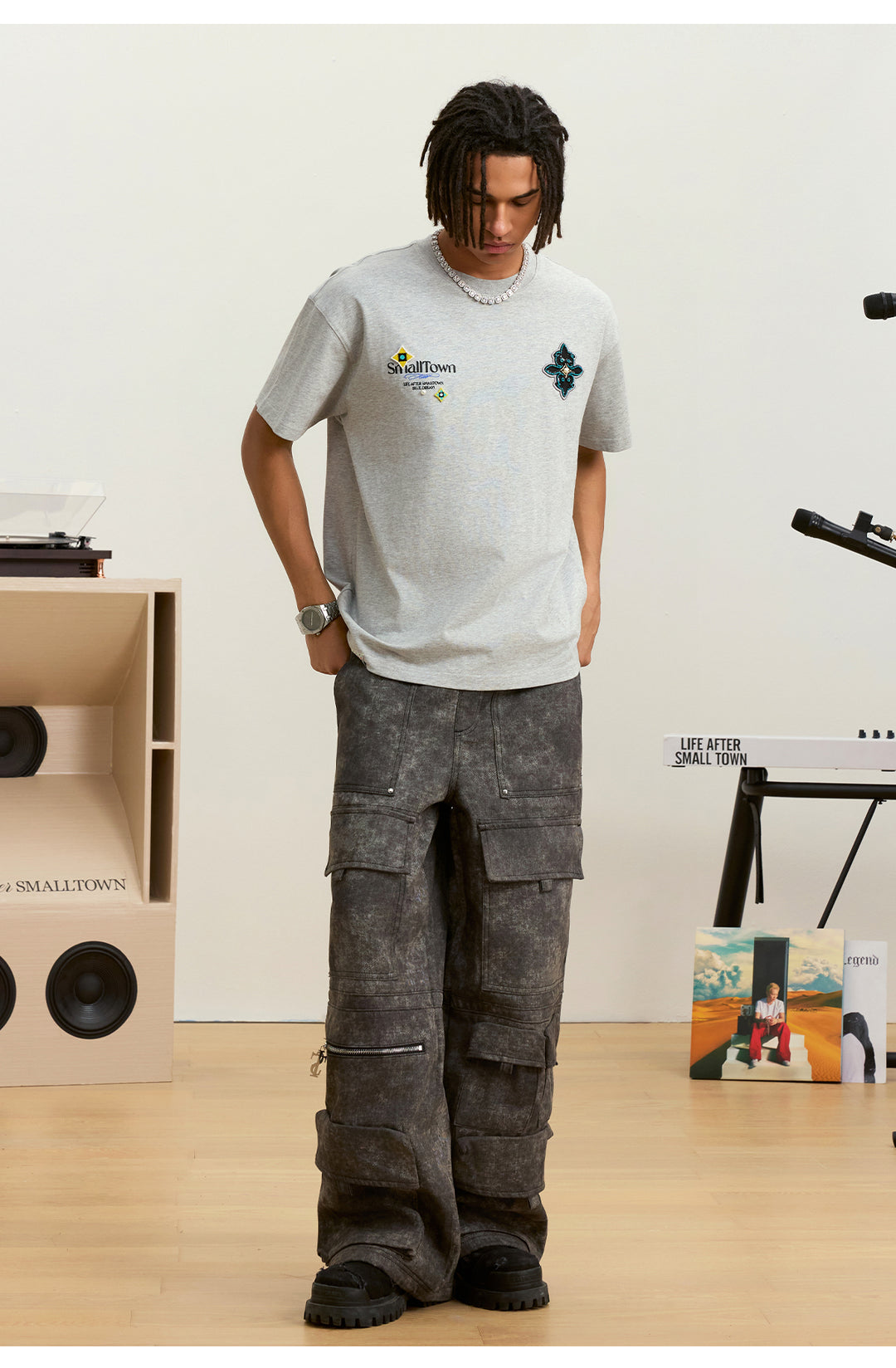 Small Town Kid Ethnic Patchwork Pearl Embellished Tee | Face 3 Face