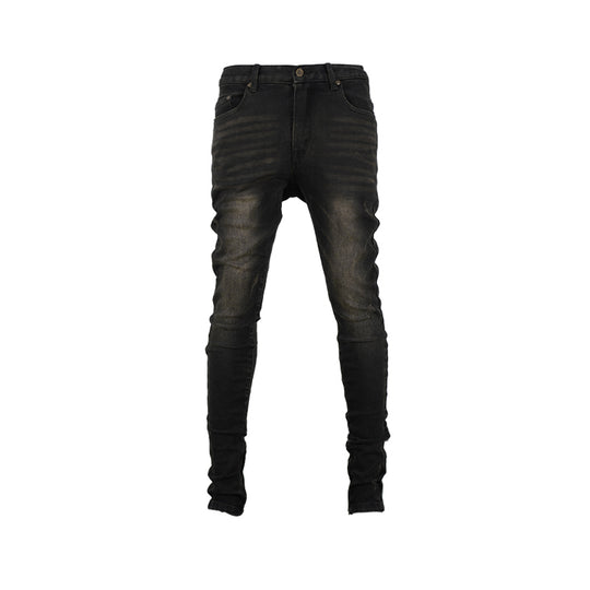 TGFCLUB Hem Zipper Washed Slim Fit Jeans | Face 3 Face