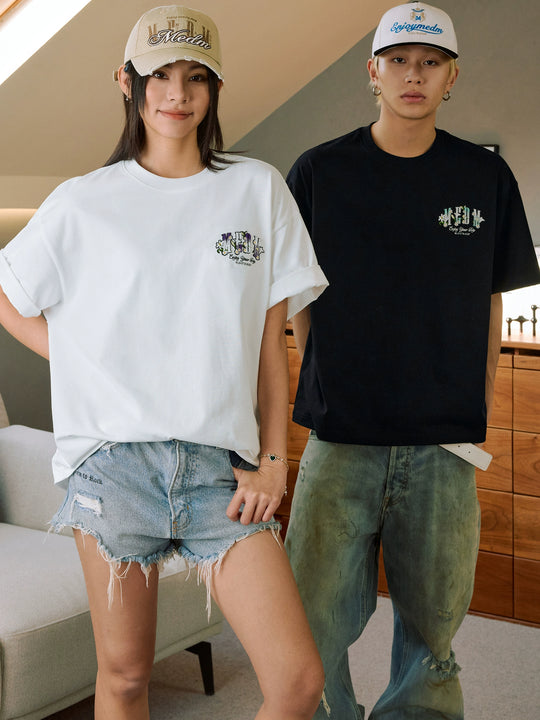 MEDM Flower Terry Logo Embroidery Tee | Face 3 Face