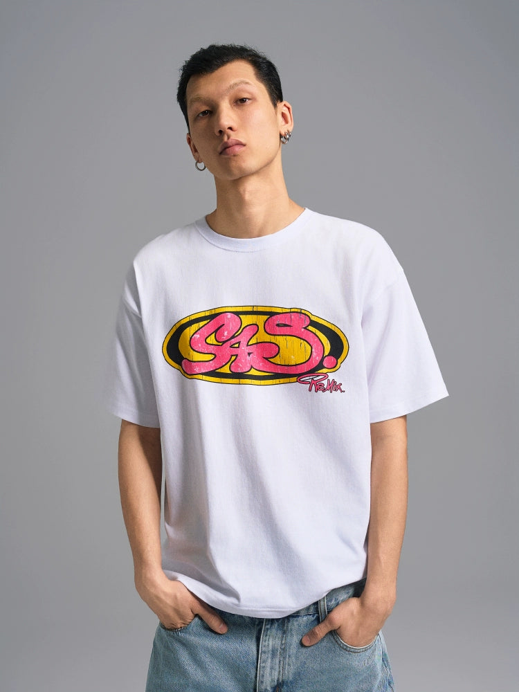 S45 Vintage Sticker Contrast Logo Print Tee | Face 3 Face