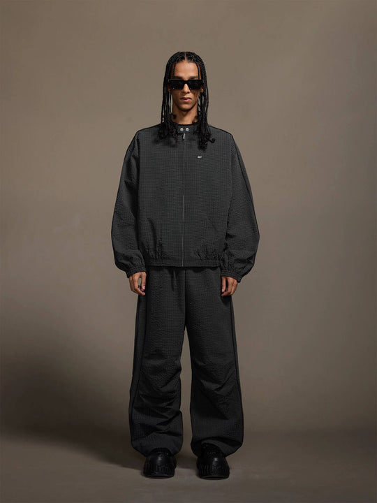 1807 Textured Plaid Track Jacket | Face 3 Face