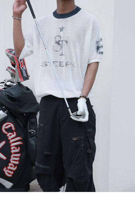 STEEPC Faded Print Mesh Knit Tee | Face 3 Face