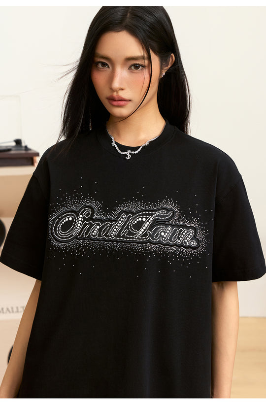 Small Town Kid Pearl and Rhinestone Embroidered Tee | Face 3 Face