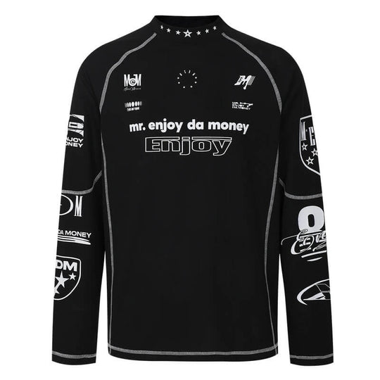 MEDM Multi Logo Print Quick Dry Long Sleeve Sports Tee | Face 3 Face