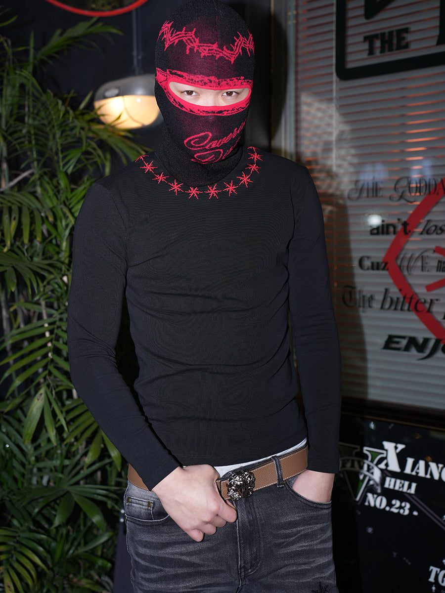 TGFCLUB x SNOWMAKER Snowflake Embroidery Slim Long Sleeve Tee | Face 3 Face