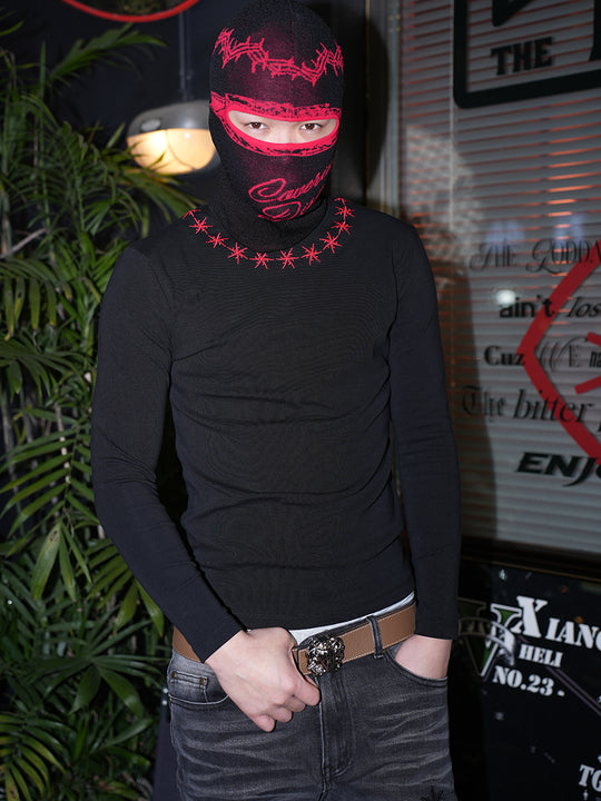 TGFCLUB x SNOWMAKER Snowflake Embroidery Slim Long Sleeve Tee | Face 3 Face