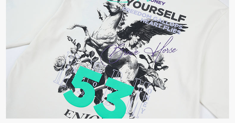 MEDM Pegasus and Rose Logo Long Sleeve Tee | Face 3 Face