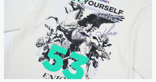 MEDM Pegasus and Rose Logo Long Sleeve Tee | Face 3 Face