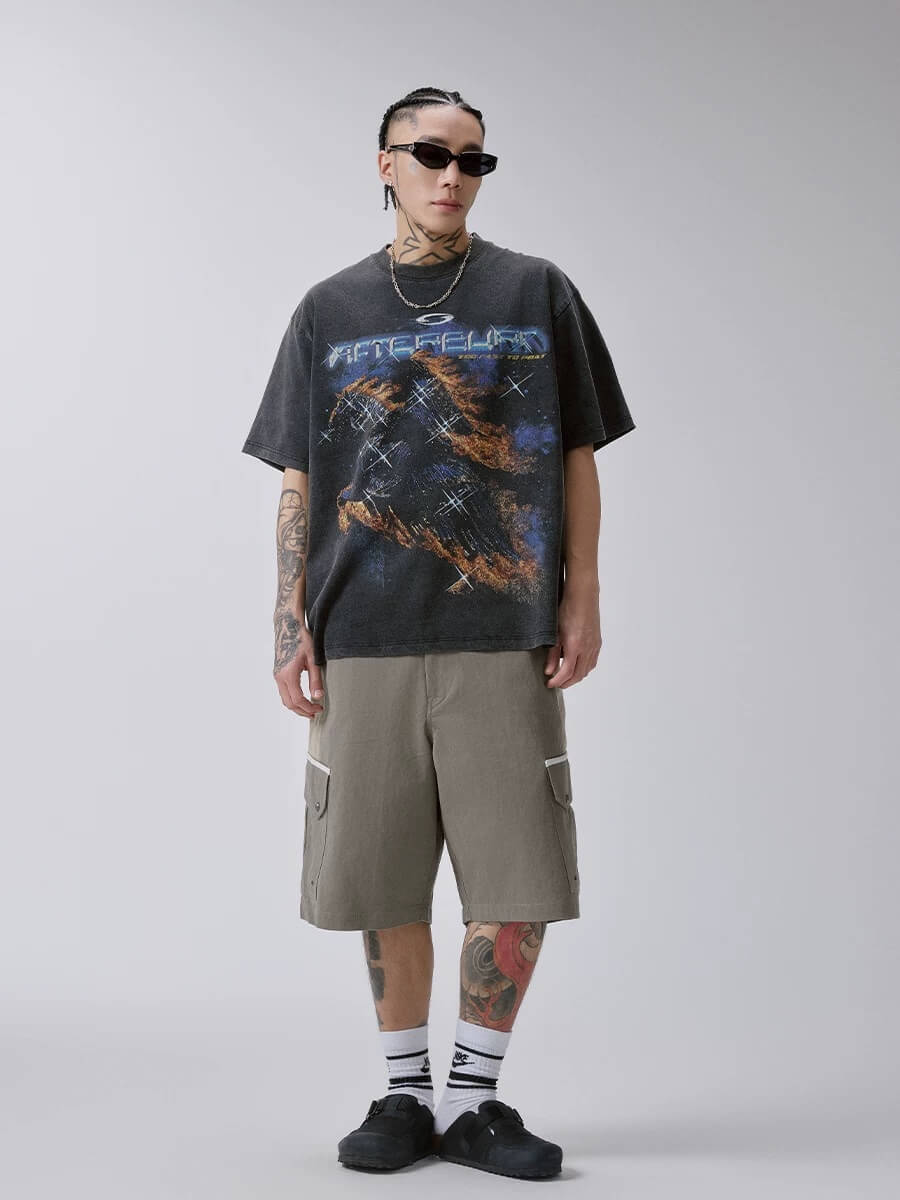 F2CE Color Block Patchwork Pocket Utility Shorts | Face 3 Face