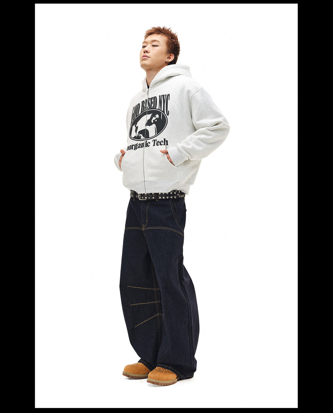 NOVACAM Vintage Print Zip Up Hoodie | Face 3 Face