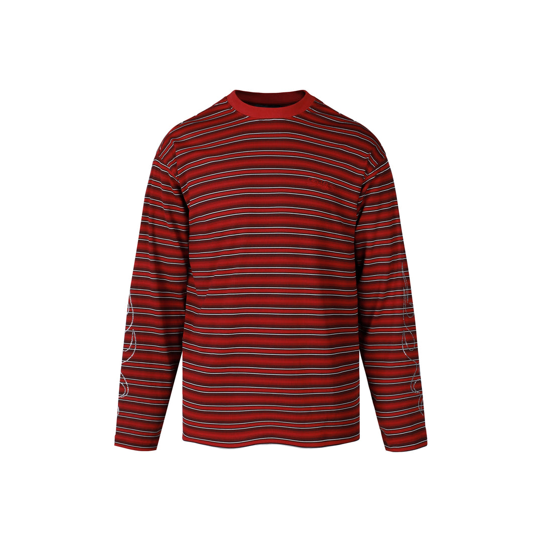 S45 Rhinestone Flame Stripe Long Sleeve Tee | Face 3 Face