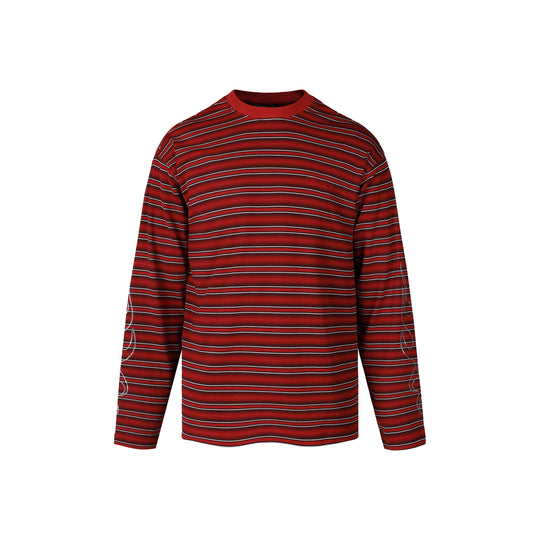 S45 Rhinestone Flame Stripe Long Sleeve Tee | Face 3 Face