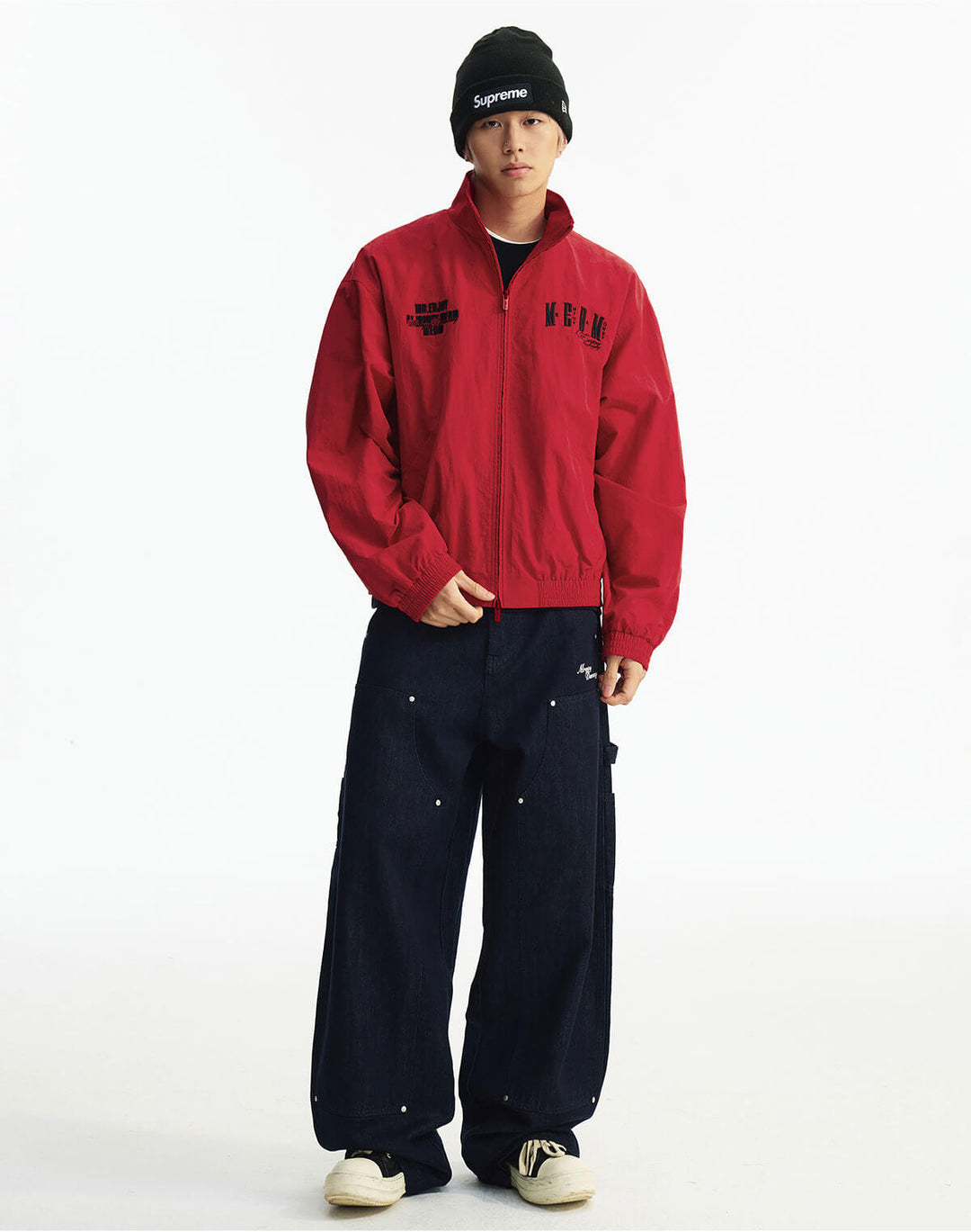MEDM Logo Embroidered Double Zip Track Jacket | Face 3 Face