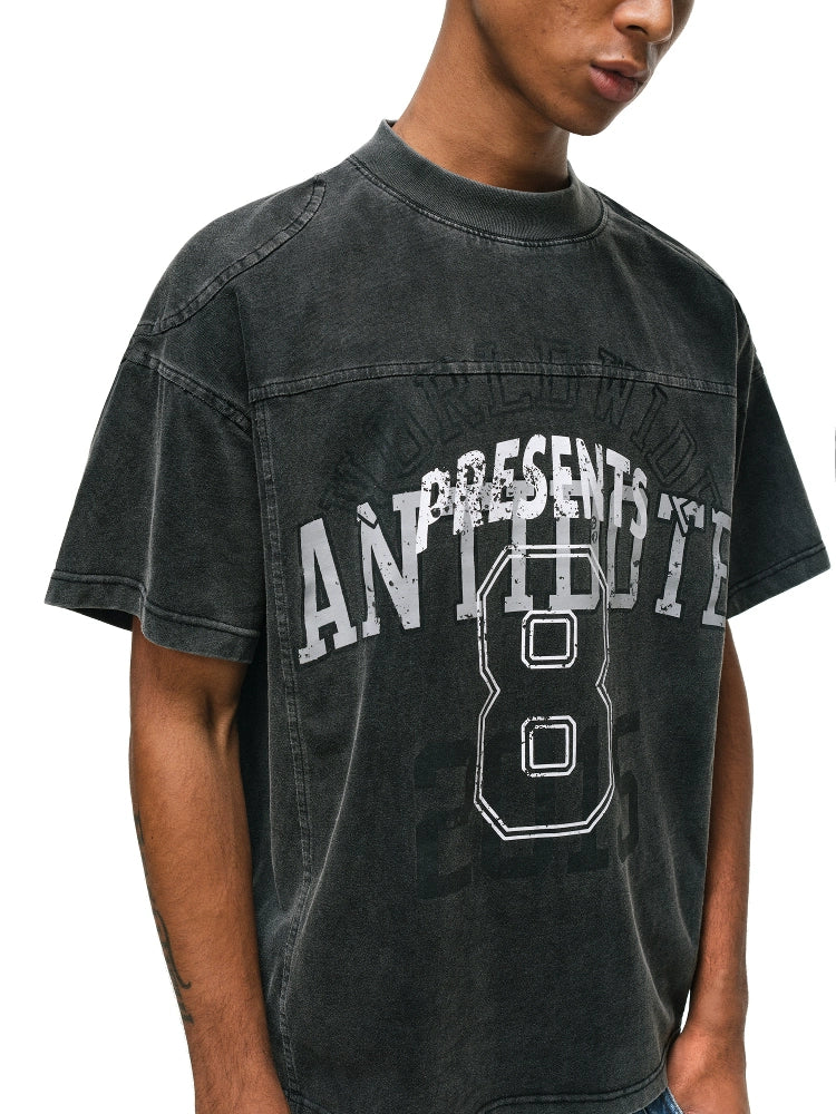 ANTIDOTE Logo Numbering Print Washed Tee | Face 3 Face