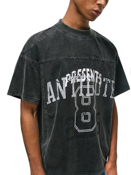 ANTIDOTE Logo Numbering Print Washed Tee | Face 3 Face