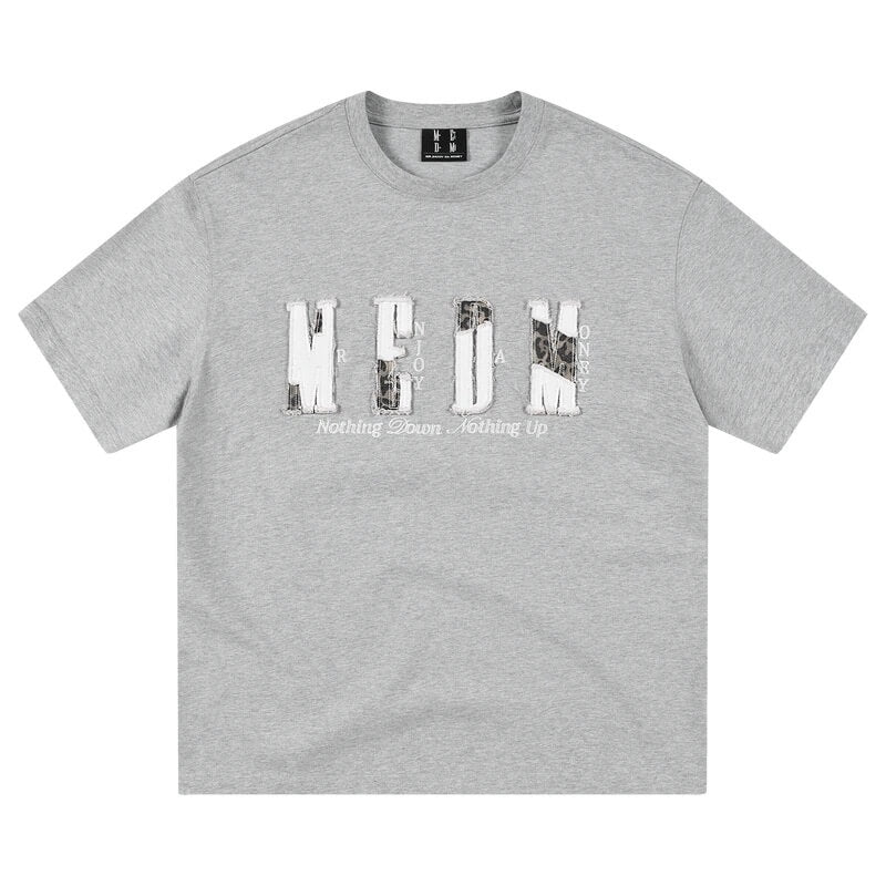 MEDM Distressed Logo Patch Short Sleeve Tee | Face 3 Face