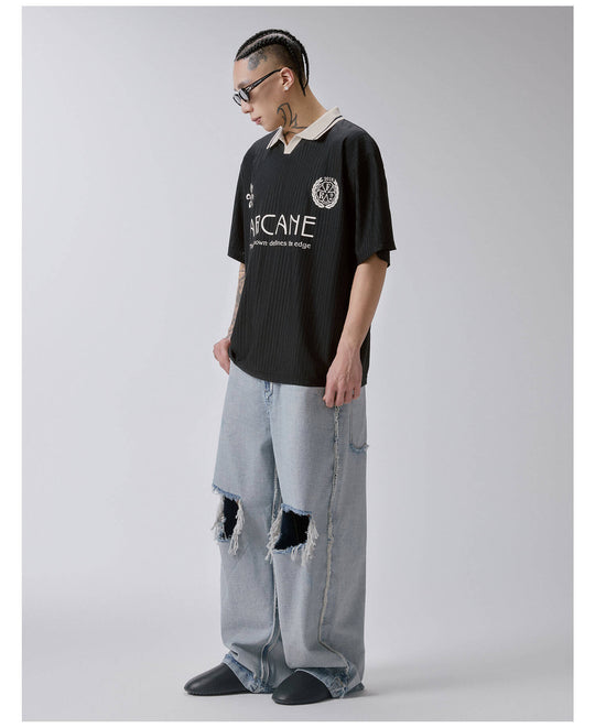 F2CE Stripe Color Block Polo Soccer Jersey | Face 3 Face