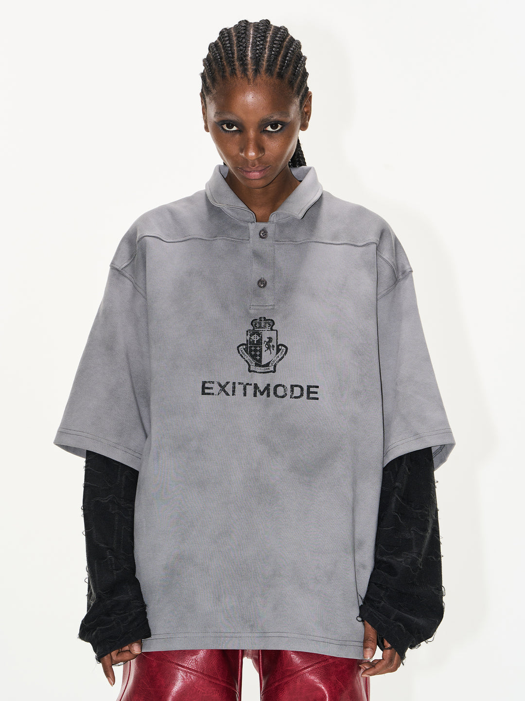 BLIND NO PLAN Cloud Shadow Distressed Dye Printed Polo | Face 3 Face