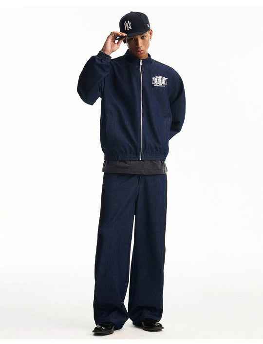 MEDM Stripe Line Denim Sport Pants | Face 3 Face
