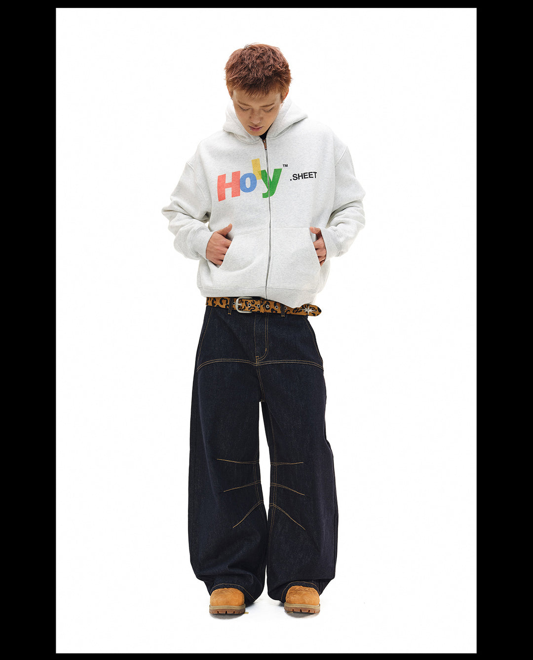 NOVACAM Vintage Monogram Print Zip Up Hoodie | Face 3 Face