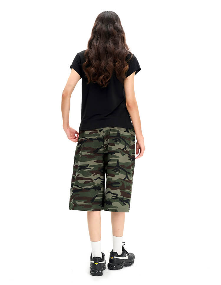 F3F Select Camo Calligraphy Embroidered Baggy Sweat Shorts