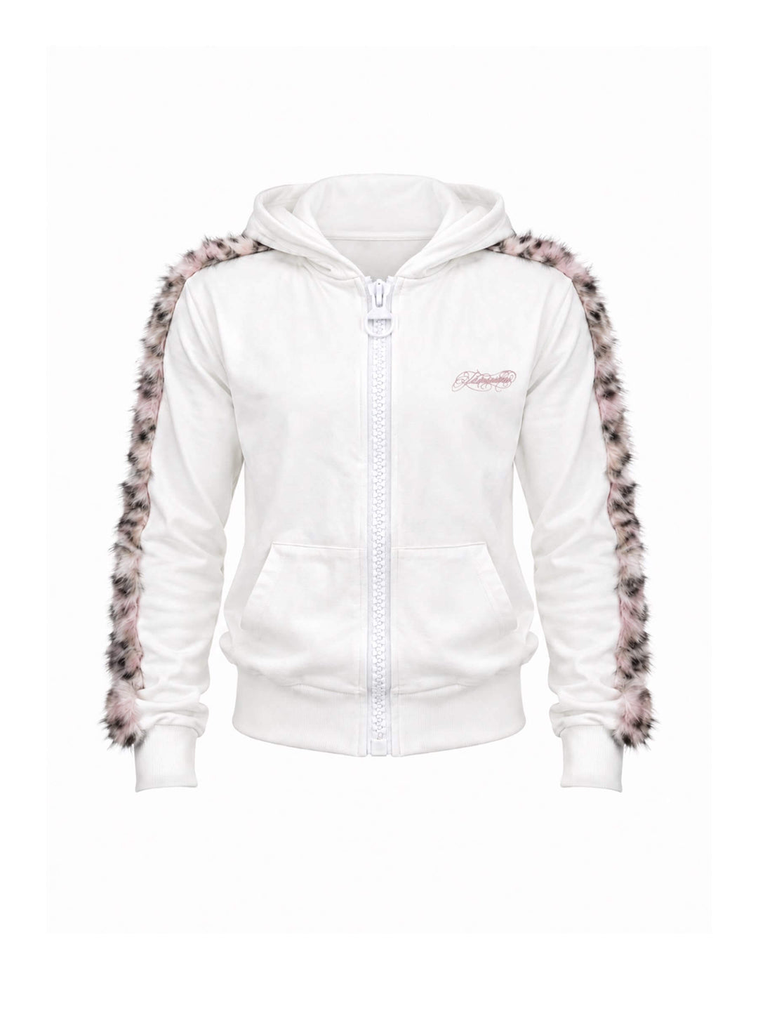 KARMANISTIC Tiger and Leopard Faux Fur Stripe Zip Up Hoodie | Face 3 Face