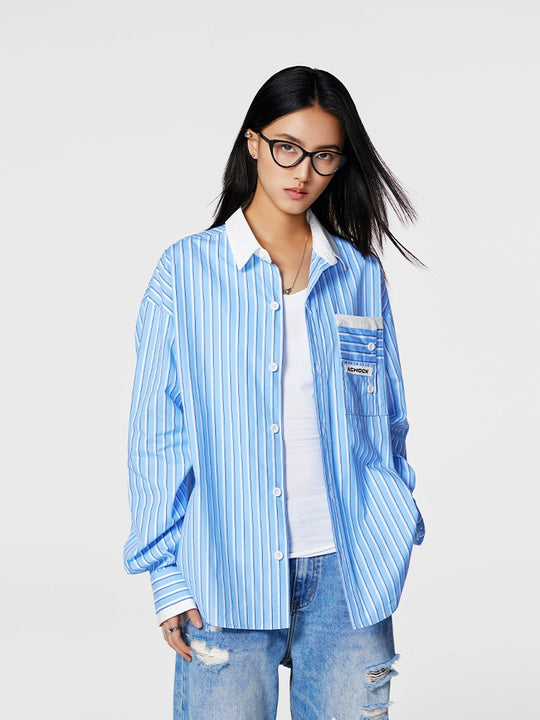 Achock Color Blocking Striped Long Sleeved Shirt | Face 3 Face