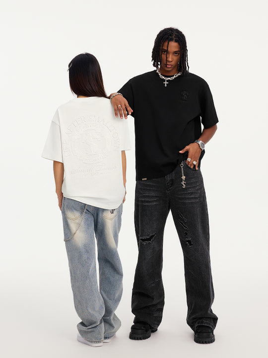 Small Town Kid Round Cross Patch Embroidered Tee | Face 3 Face