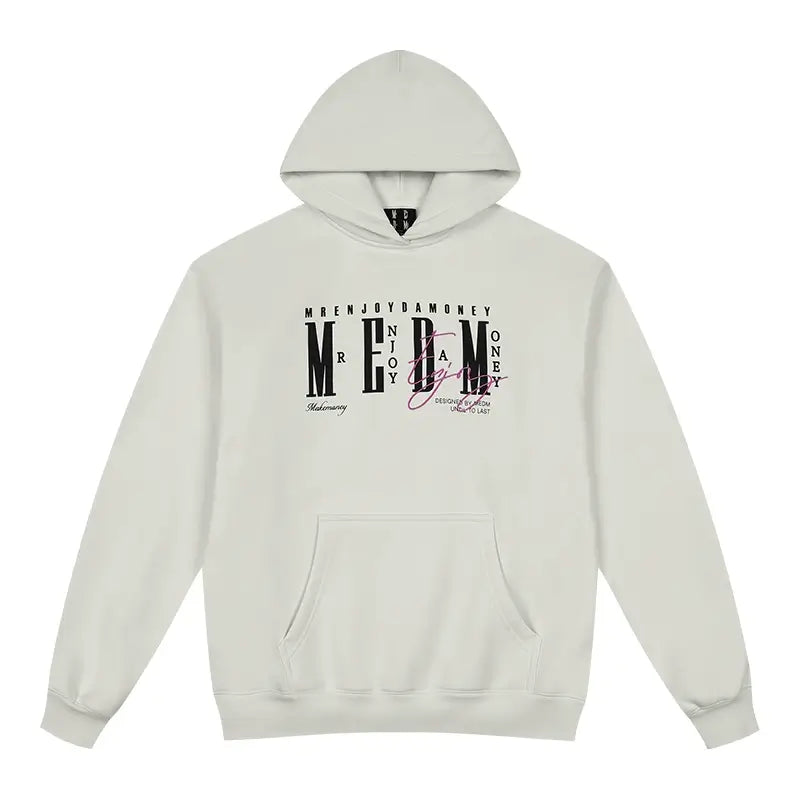 MEDM Logo Print and Embroidered Lettering Hoodie | Face 3 Face