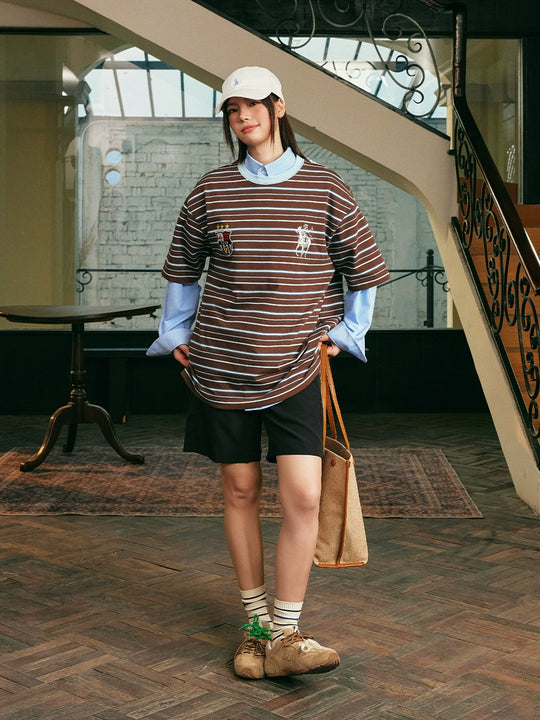 Harsh and Cruel HACR Contrast Collar Striped Tee | Face 3 Face