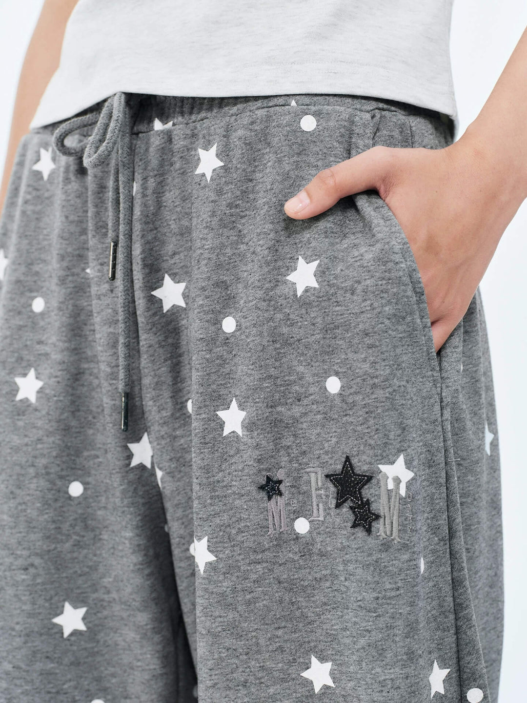 MEDM Star Polka Dot Print Baggy Sweatpants | Face 3 Face