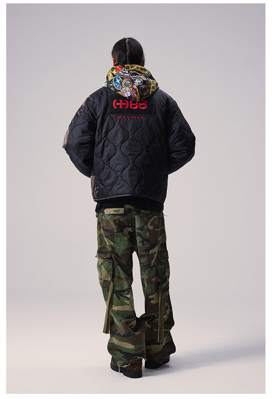 Remedy Patch Embroidered Quilted Military Jacket | Face 3 Face