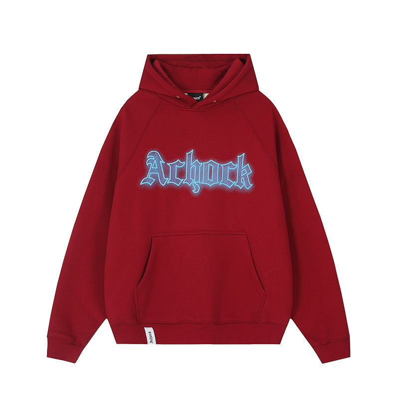 Achock Raglan Sleeve Logo Printed Hoodie