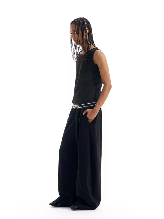 BLIND NO PLAN Ribbed Waist Baggy Sweatpants | Face 3 Face