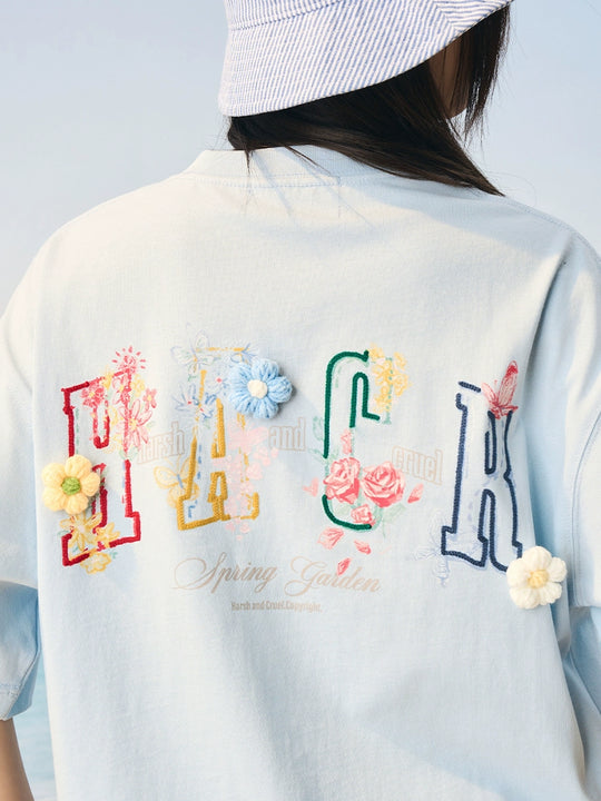 Harsh and Cruel HACR Crayon Drawing 3D Wool Flower Tee | Face 3 Face