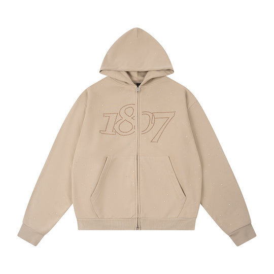 1807 Logo Studs Zip Up Hoodie | Face 3 Face