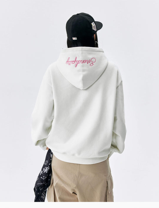 MEDM Basic One Point Embroidered Logo Oversized Hoodie | Face 3 Face