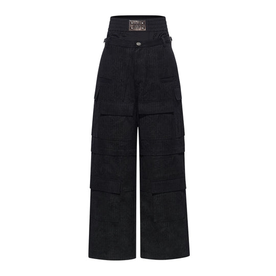 BLIND NO PLAN Removable Double-Waist Multi-Pocket Work Cargo Pants | Face 3 Face