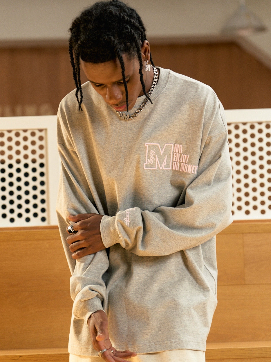 MEDM M Logo Embroidered Long Sleeve Tee | Face 3 Face