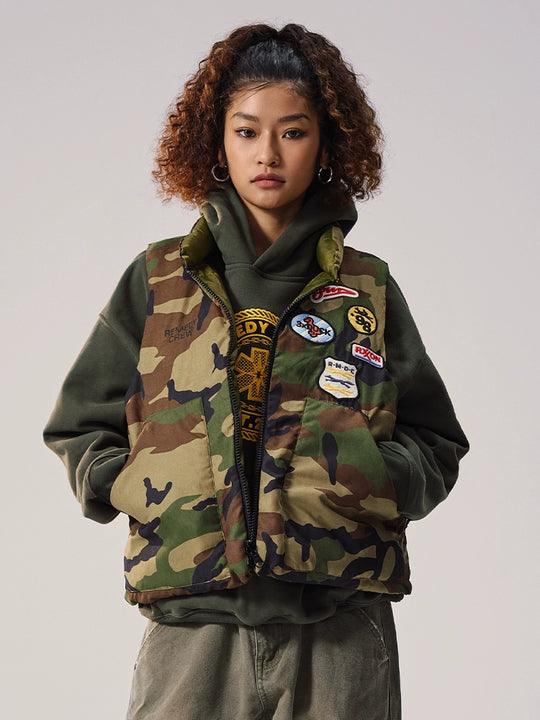 Remedy Camouflage Reversible Down Vest | Face 3 Face