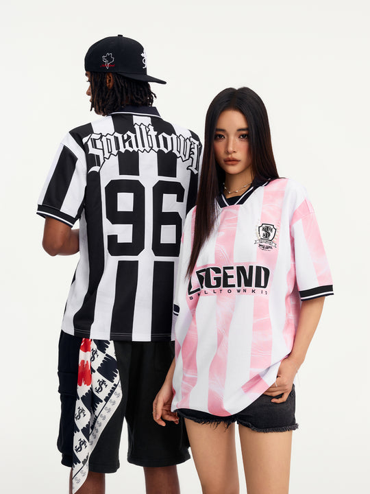 Small Town Kid Water Ripple Striped Polo Jersey | Face 3 Face