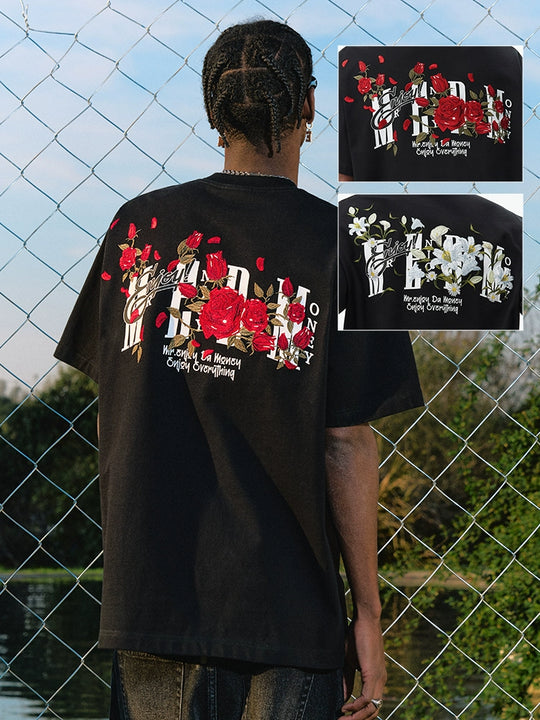 MEDM Orchid Rose Embroidered Tee | Face 3 Face