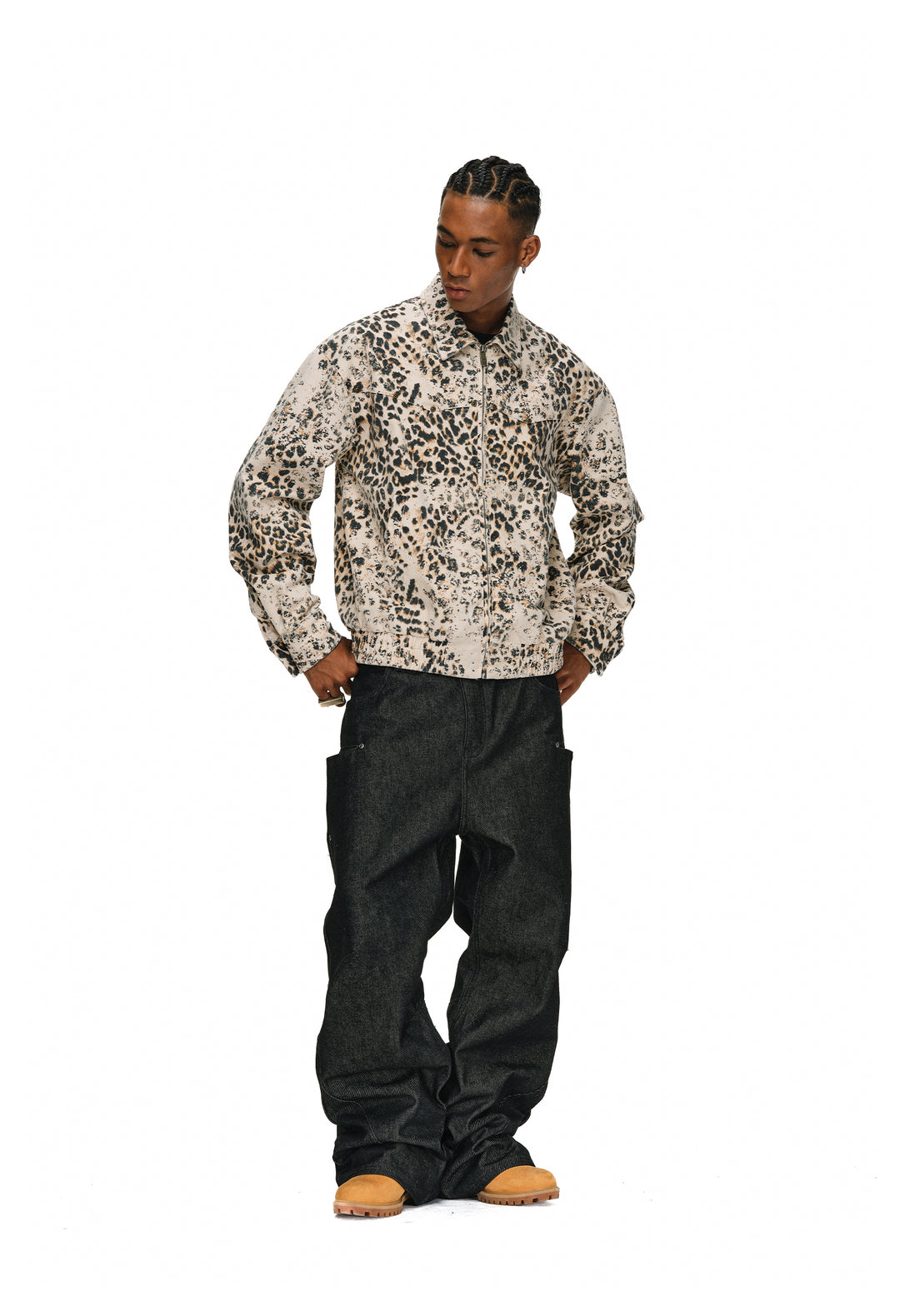 ANTIDOTE Leopard Washed Work Jacket | Face 3 Face