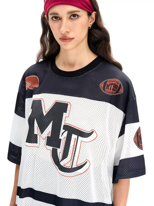 F3F Select Football Print Color Block Mesh Short Sleeve Jersey | Face 3 Face